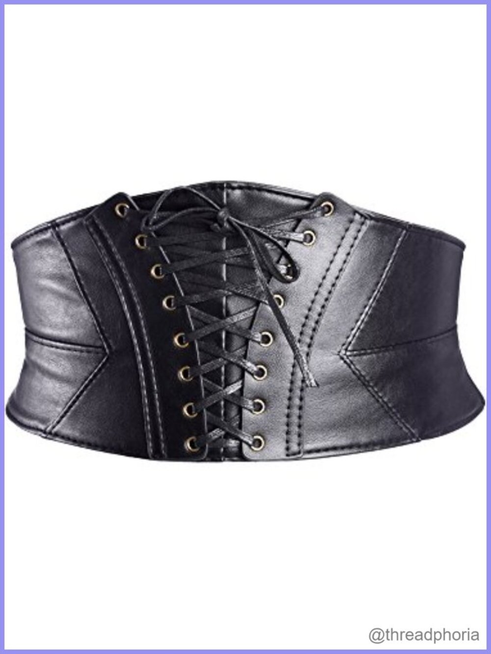 Faux Leather Corset Belt Elastic Wide Waist Lace-Up Steampunk Renaissance